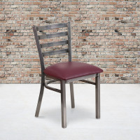 Flash Furniture XU-DG694BLAD-CLR-BURV-GG Clear Metal Restaurant Chair in Burgundy Clear